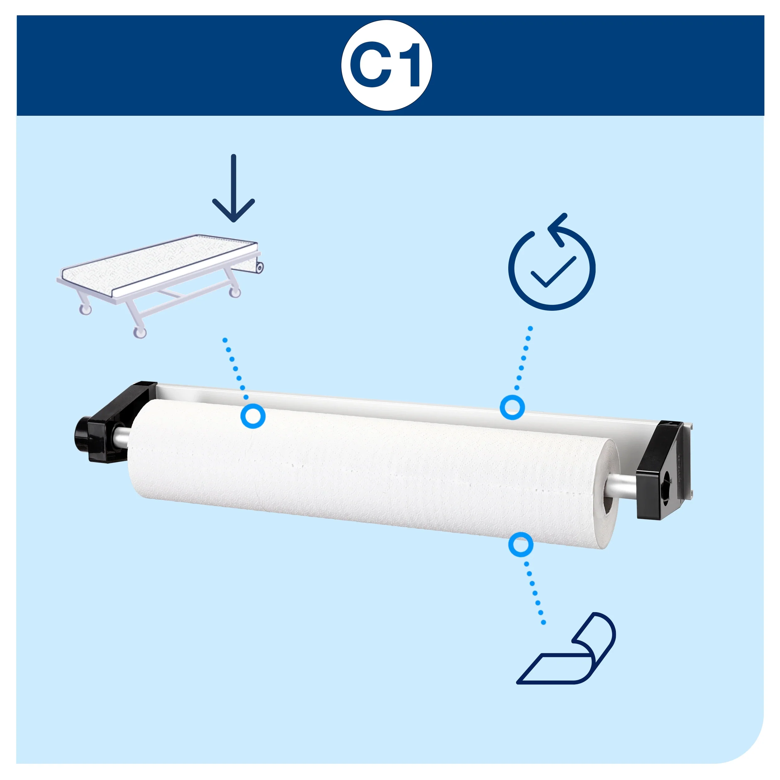 Tork Couch Roll Dispenser for Furniture Mounting - Image 4