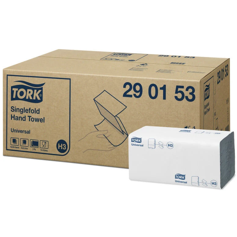Tork Hand Towels Universal Singlefold - White - 2 Ply - 15 x 300 Sheets - Image 3