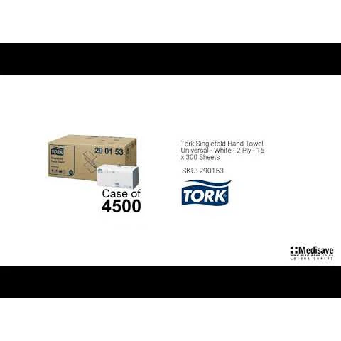 Tork Hand Towels Universal Singlefold - White - 2 Ply - 15 x 300 Sheets - Image 7