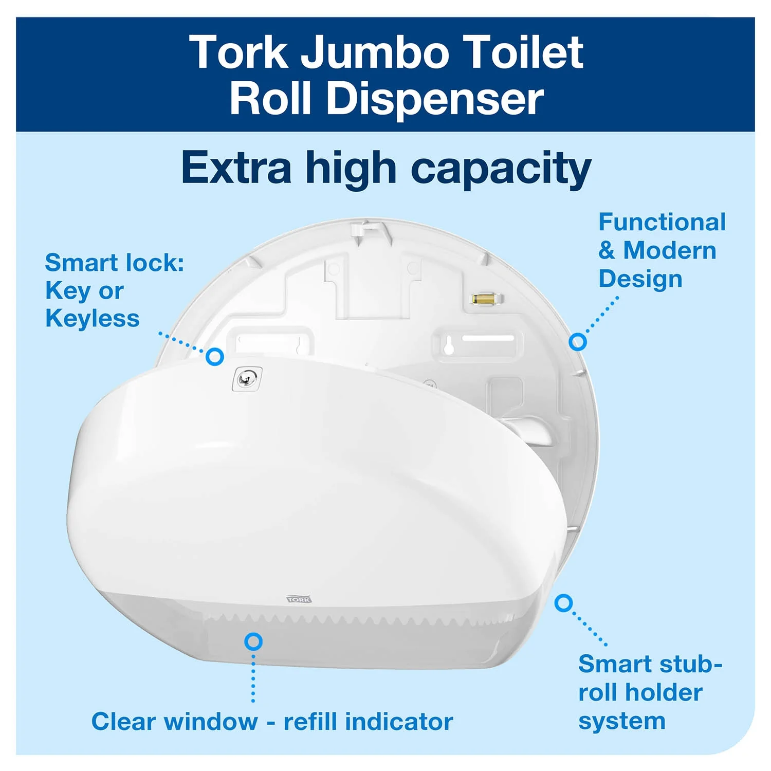 Tork Jumbo Toilet Roll Dispenser - Plastic - 554000 - Image 2