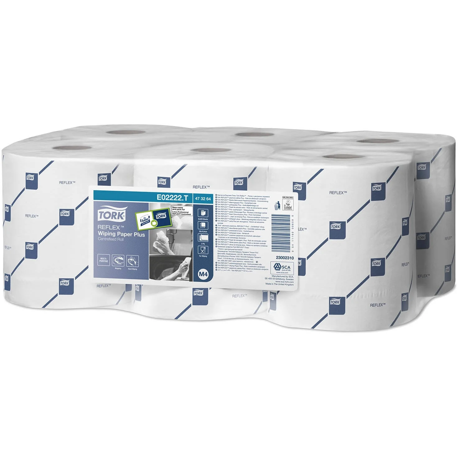 Tork Reflex Centrefeed Roll White 2Ply - 473264 - Case of 6 Rolls - 19.4cm x 150m - Image 4