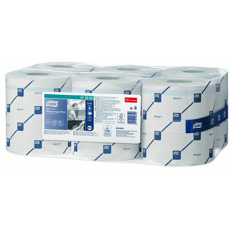 Tork Reflex™ Wiping Paper Towel Plus White M4, Multipurpose, 6 x 429 Sheets, 473264 - Image 3