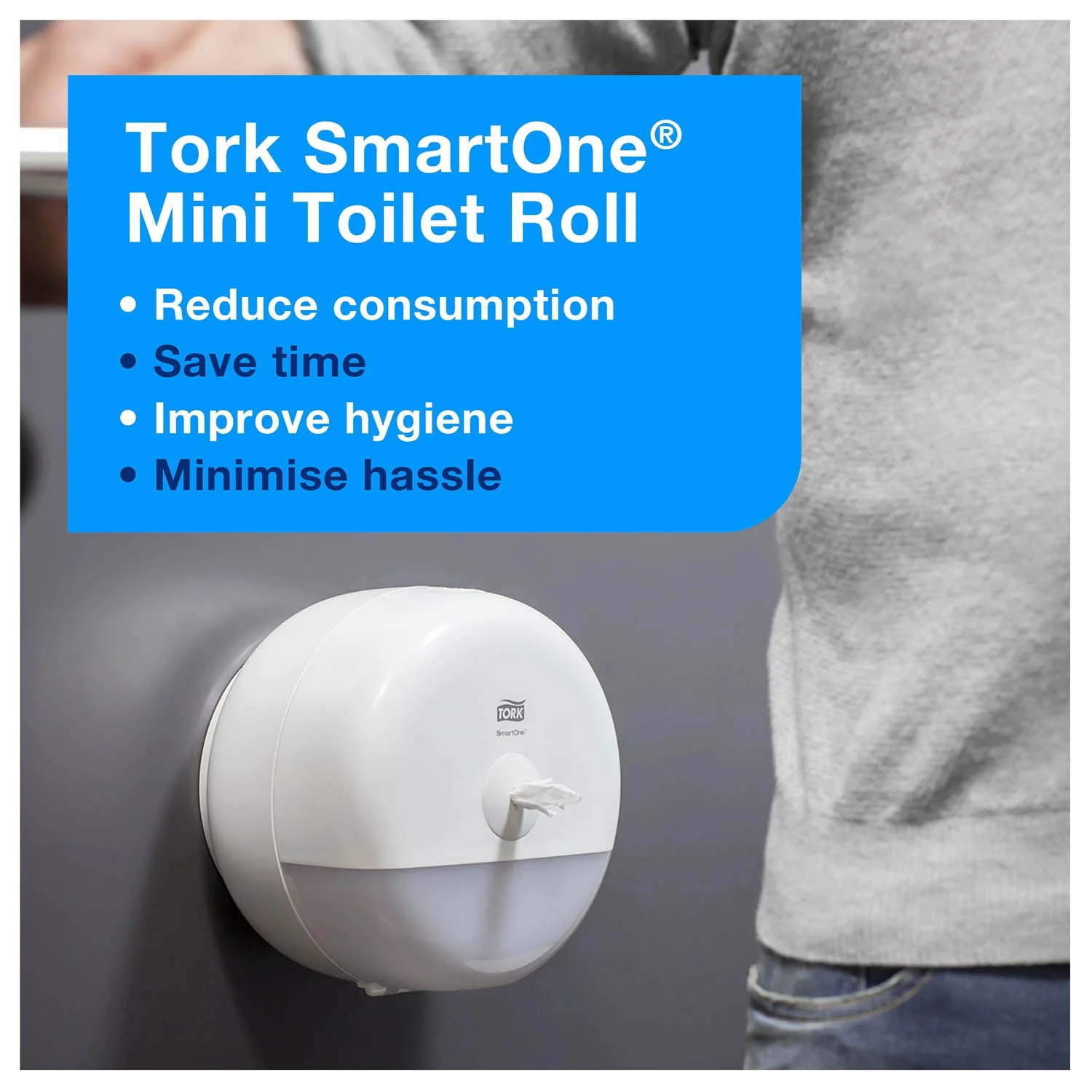 Tork SmartOne Mini Toilet Roll Dispenser - Black - Image 4