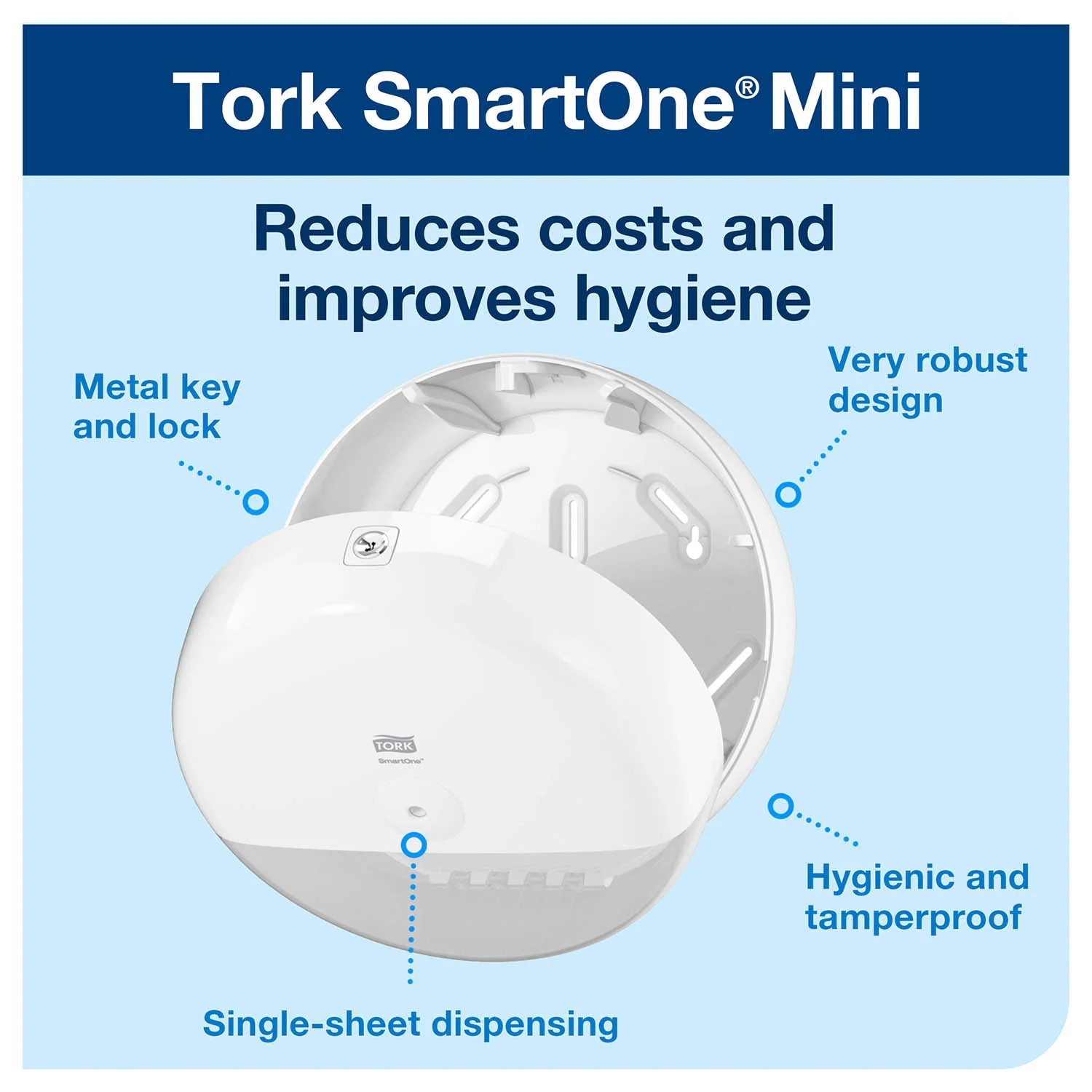 Tork SmartOne Mini Toilet Roll Dispenser - Black - Image 5