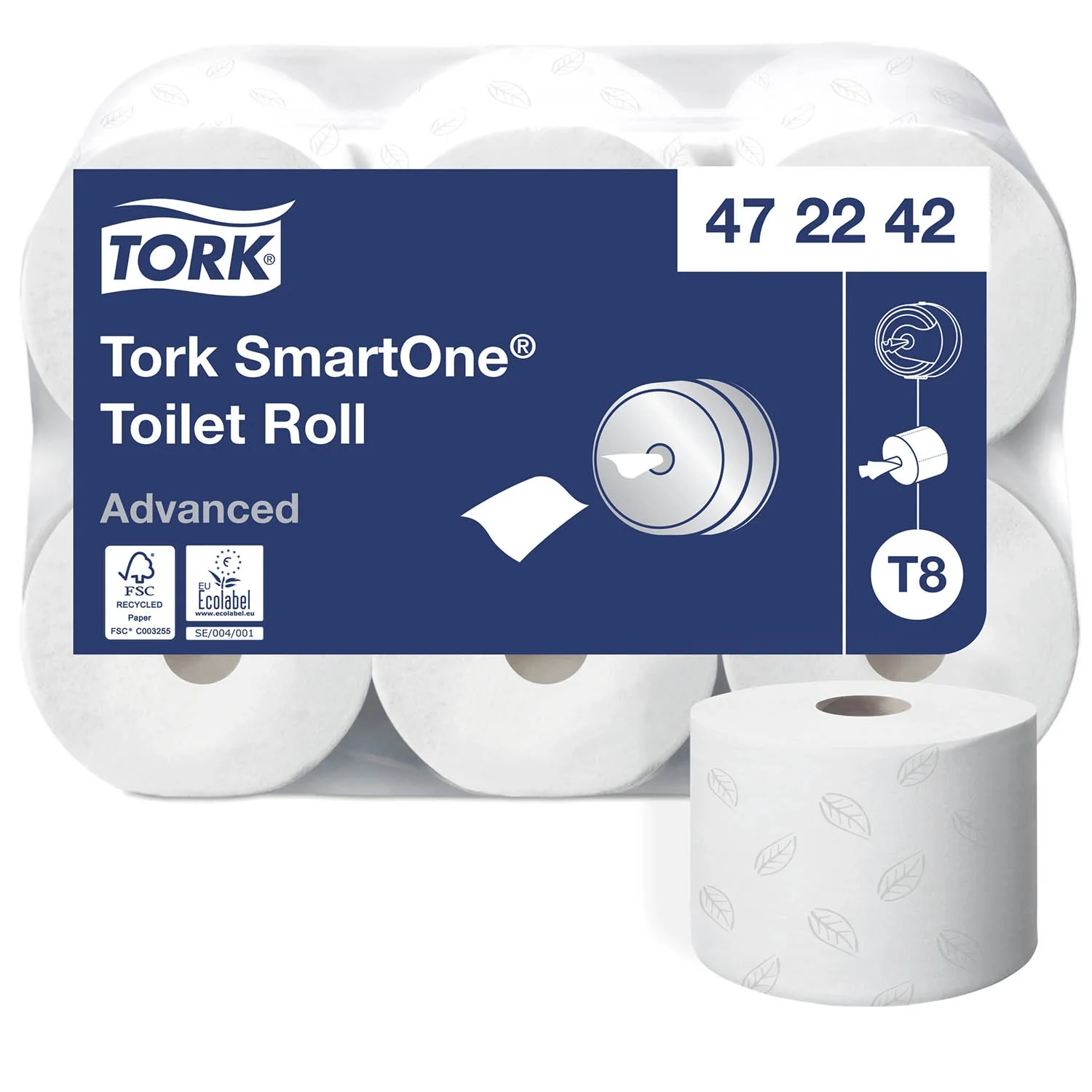 Tork SmartOne® Toilet Roll White T8, Advanced, 2-Ply, 6 x 1150 Sheets, 472242 - Image 6