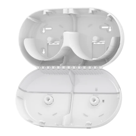 Tork SmartOne® Twin Mini Toilet Roll Dispenser White T9, High Capacity, Elevation Range, 682000 - Image 7