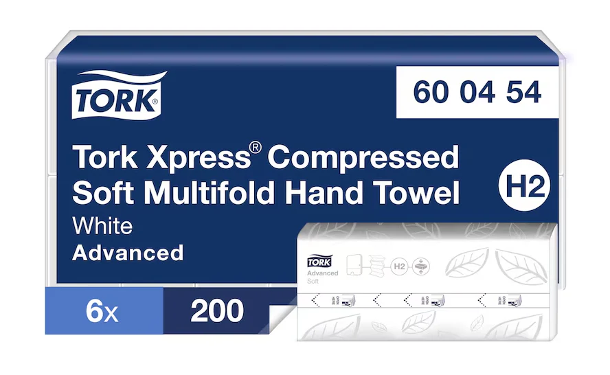 Tork Xpress Advanced Compressed soft Multifold Hand Towel White H2 (6 x 200) - Image 3