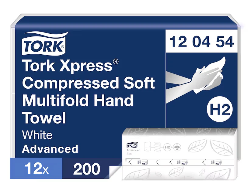 Tork Xpress Compressed soft Multifold Hand Towel White H2 (12x200) - Image 4