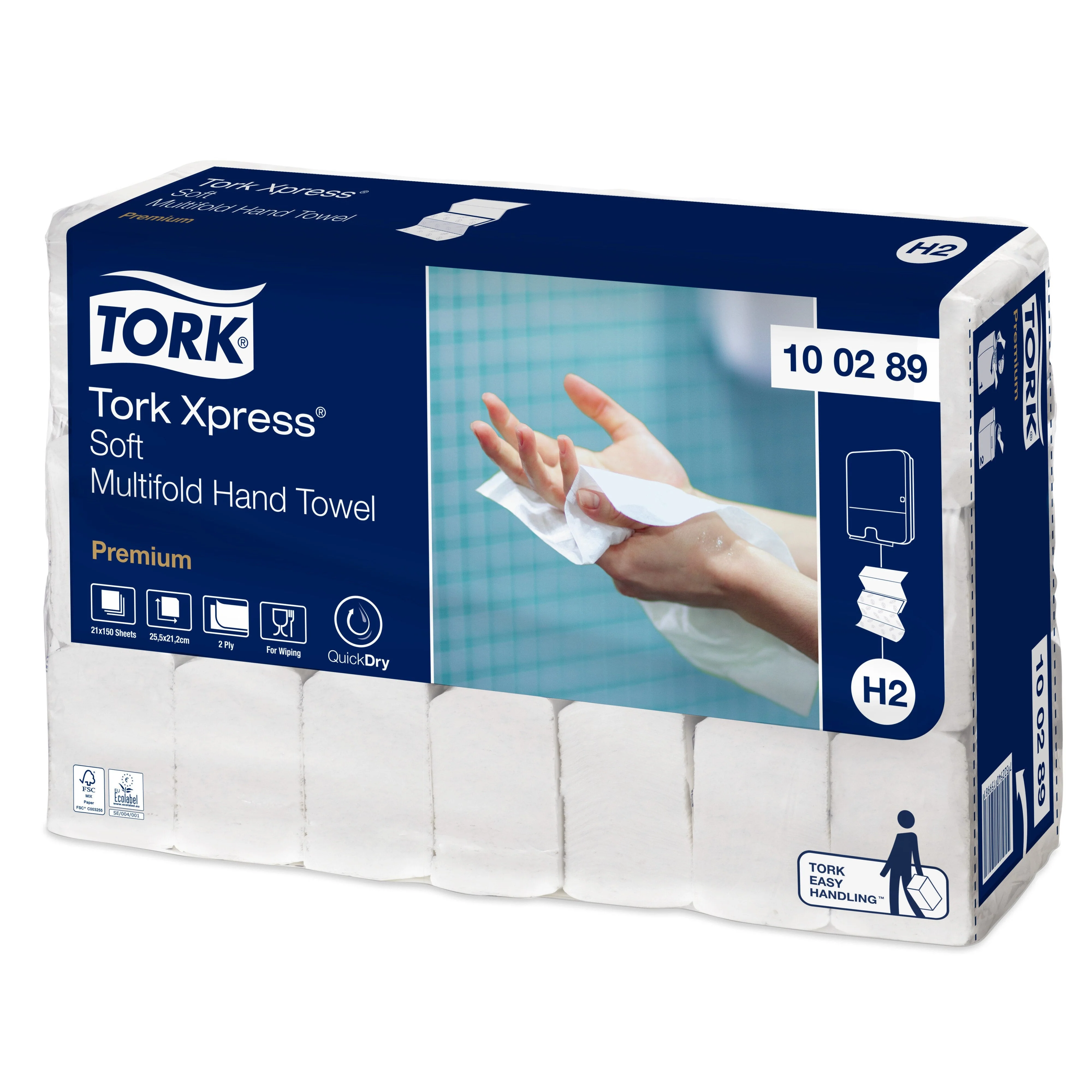 Tork Xpress Soft Multifold Hand Towel White - 2Ply - 100289 - 21 x 150 Sheets - Image 2