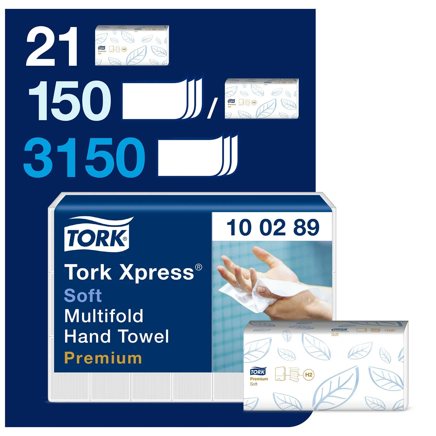 Tork Xpress Soft Multifold Hand Towel White - 2Ply - 100289 - 21 x 150 Sheets - Image 4