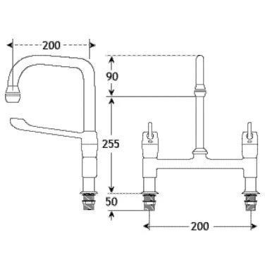 Traditional Twin Lever Mixer Tap - Image 2