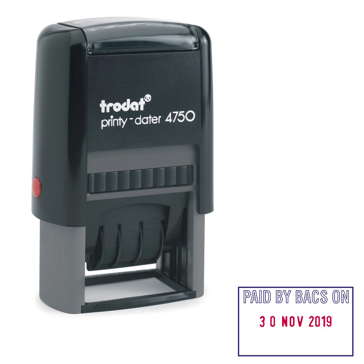 Trodat 4750/L7 Dater PAID ON-BACS 60988