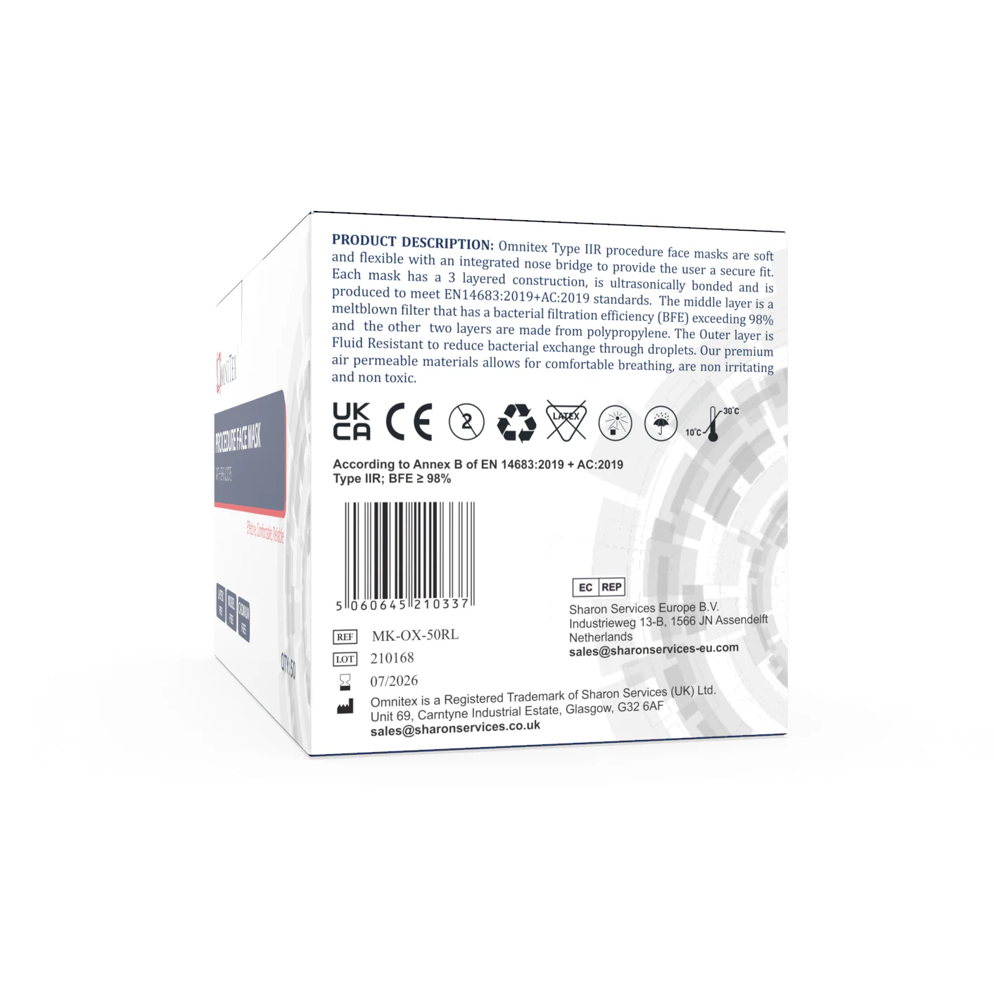 Type IIR Surgical Face Mask  x 50 - Blue - CLEARANCE - Image 7