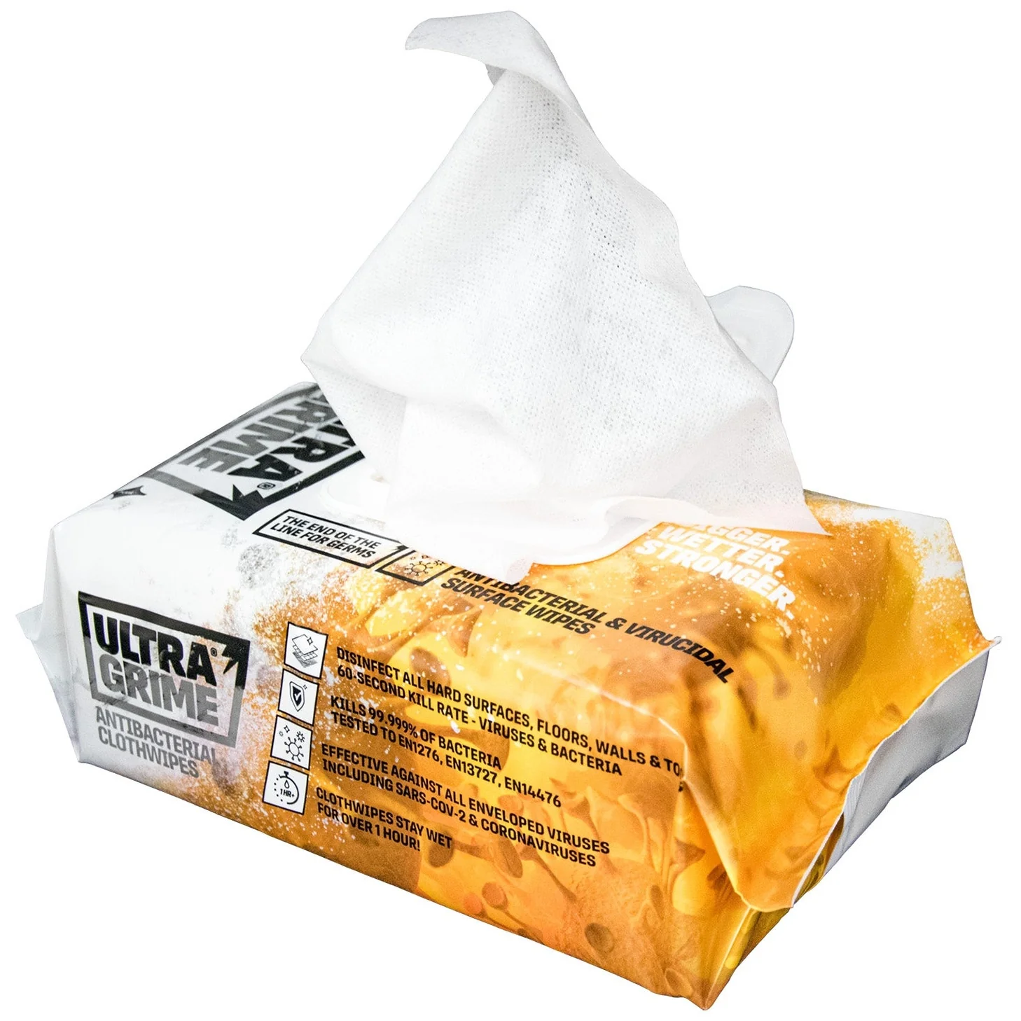 UltraGrime Wipes Pro Anti Bacterial XXL - Pack of 100 Wipes - CLEARANCE DUE TO SHORT DATE - Image 2