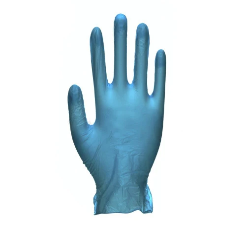 Unicare Soft Blue Powdered Vinyl Gloves - Large - Box Of 100 - Image 3
