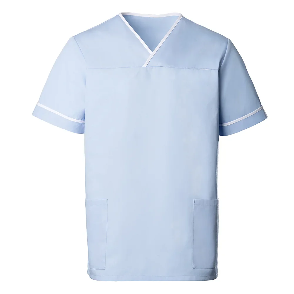 Unisex Contrast Trim Scrub Tunic - Image 8