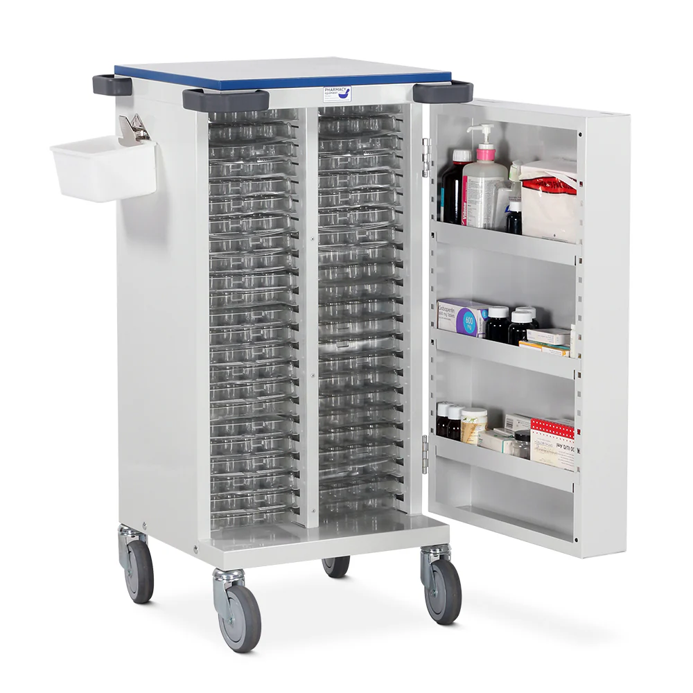 Unit Dosage Trolley, Single Door, Biodose, 46 Trays, High Security Bolt Lock