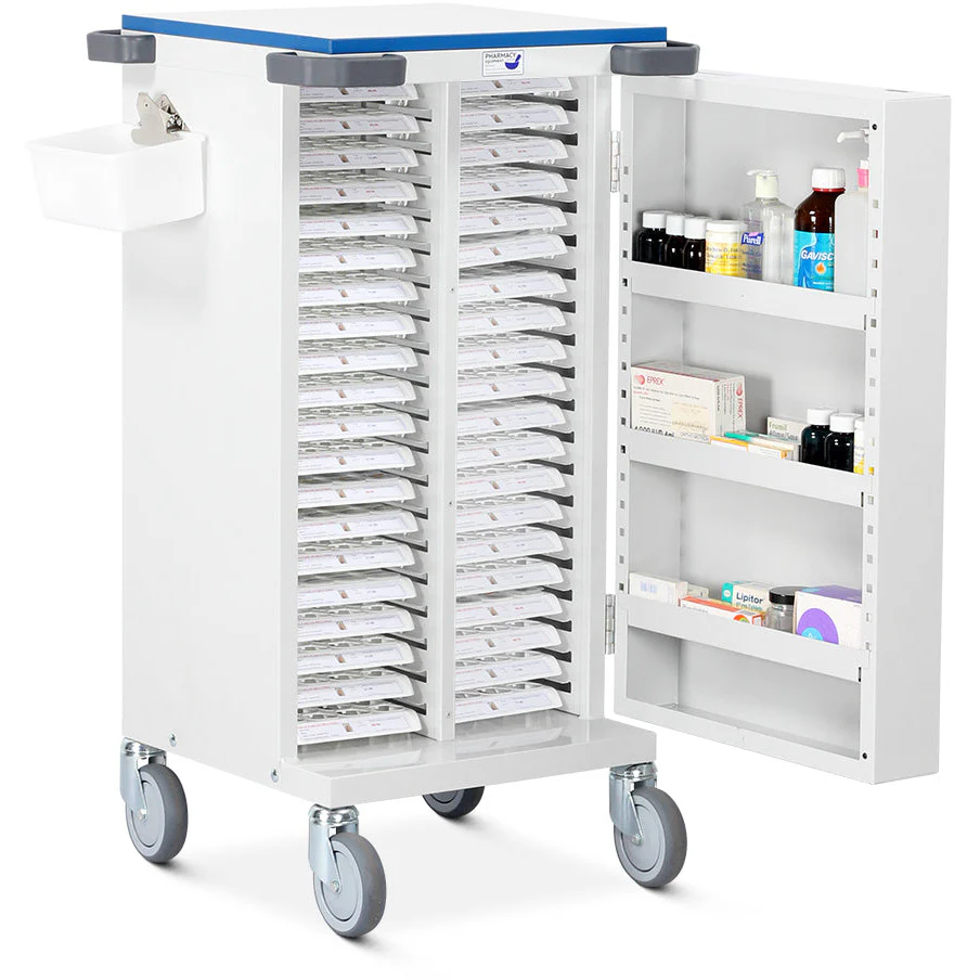 Unit Dosage Trolley - Single Door - High Securtiy Bolt - Medinoxx - 40 Trays