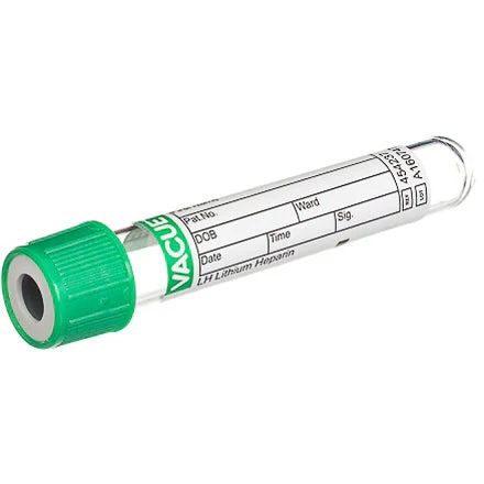VACUETTE® Tube, LH, 2ml, 13x75mm, Green/White, Sterile  - Pack Of 50 - CLEARANCE