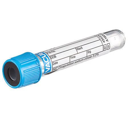VACUETTE® Tube, Nac 3.2%, 3.5ml, Sandwich, Blue/Black, Sterile - Pack Of 50 - CLEARANCE -SHORT EXPIRY DATE