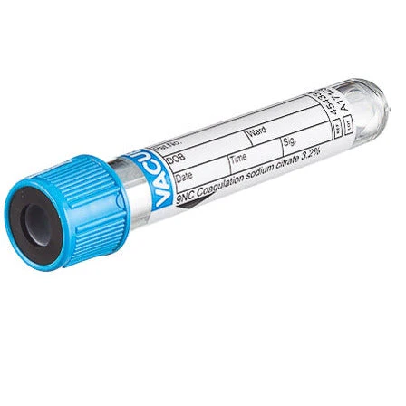 VACUETTE® Tube, Nac 3.2%, 3ml, Sandwich, Blue/Black, Sterile - Pack Of 50 - CLEARANCE