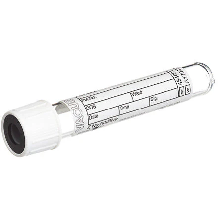 VACUETTE® TUBE 6 ml Z No Additive - 13x100 white cap-black ring, PREMIUM - Box of 50