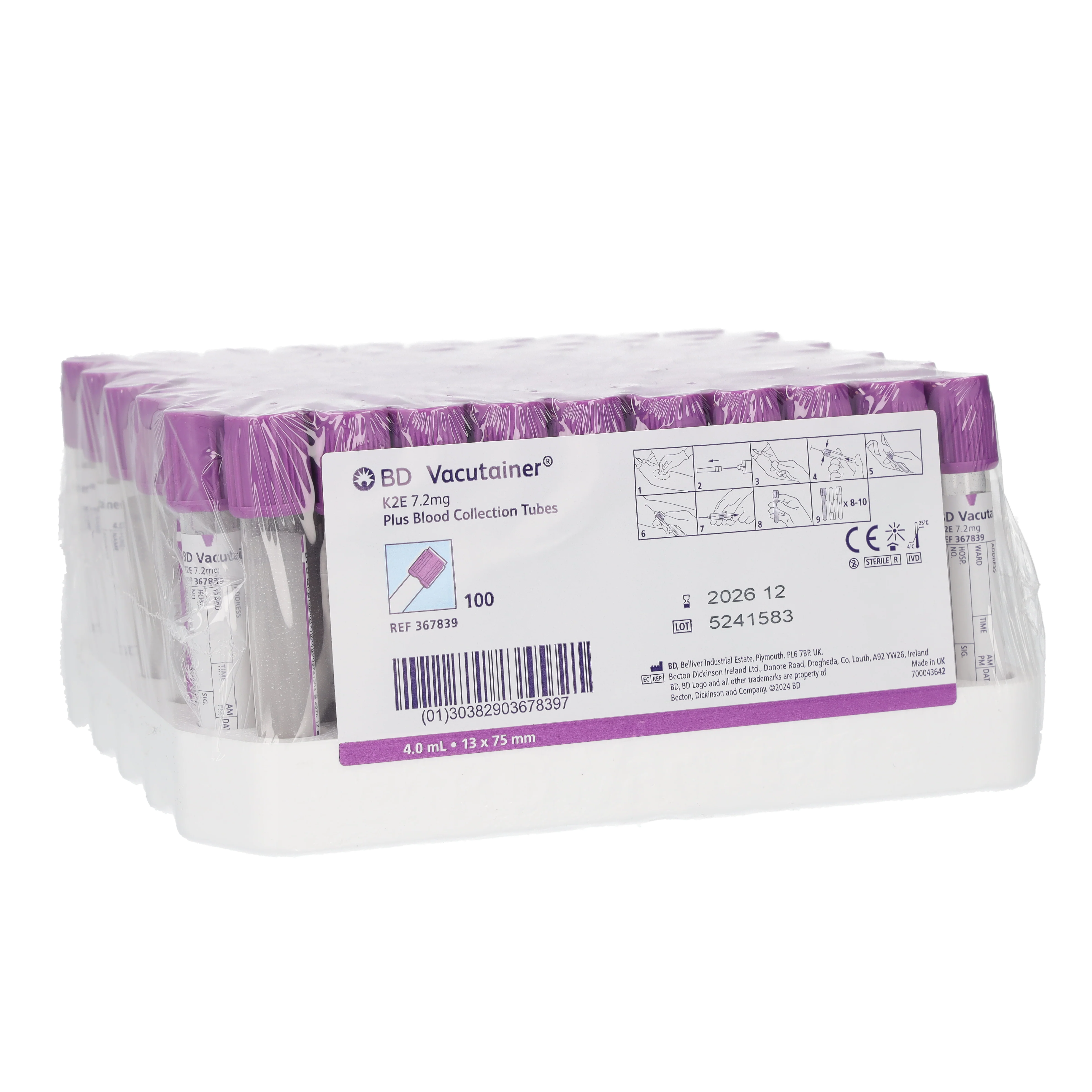 Vacutainer Tube EDTA (K2) 4ml x 100 - Image 2