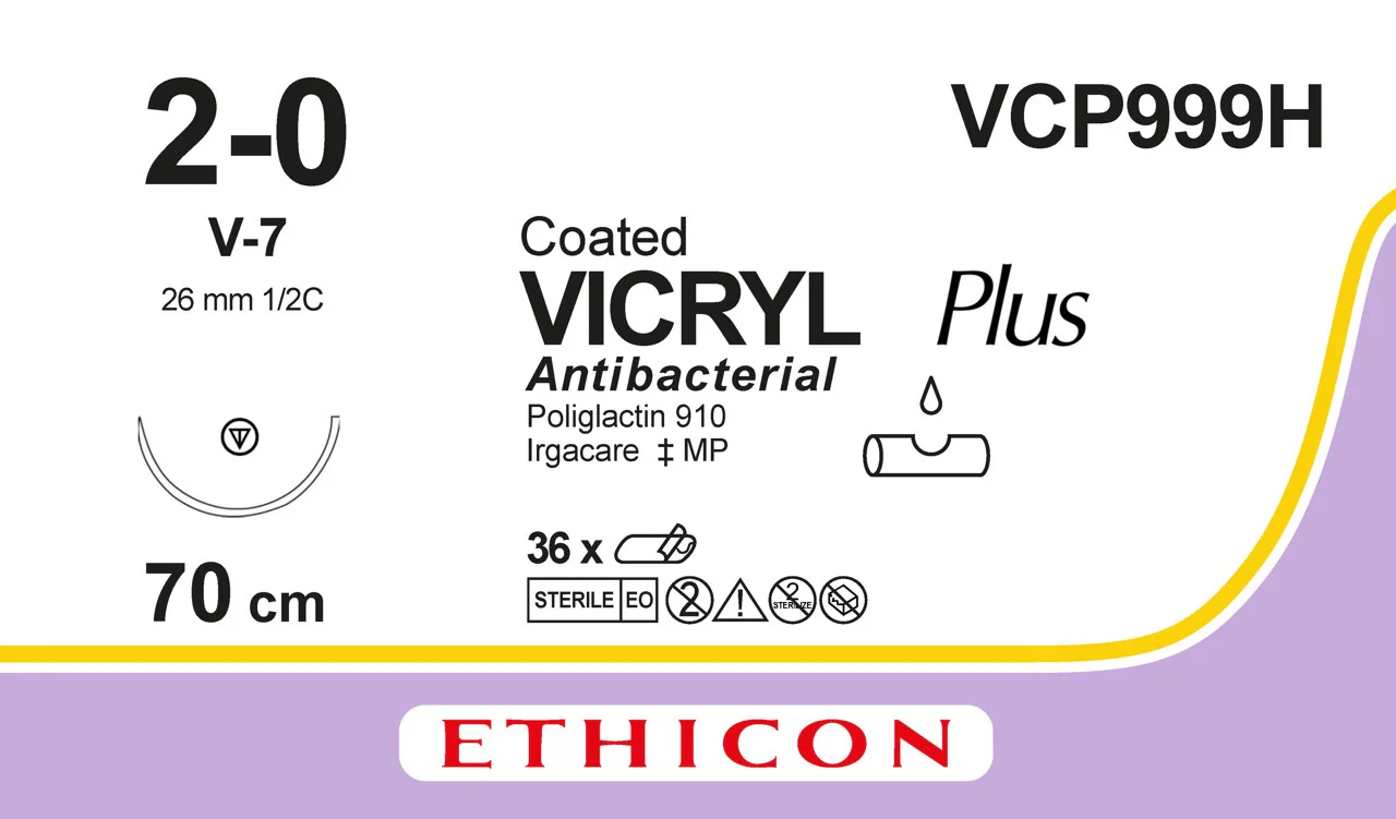 VICRYL Suture PLUS - Braided - Violet - 2-0 - 70cm - 1 x Tapercut - 26mm - 1/2C - 36 - Image 2