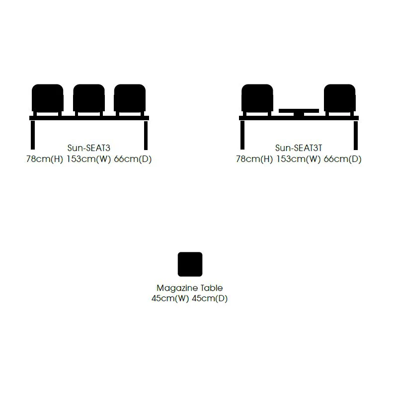 Venus Visitor 4 Seat 1 Table Module - Anti-bacterial Vinyl - Image 3