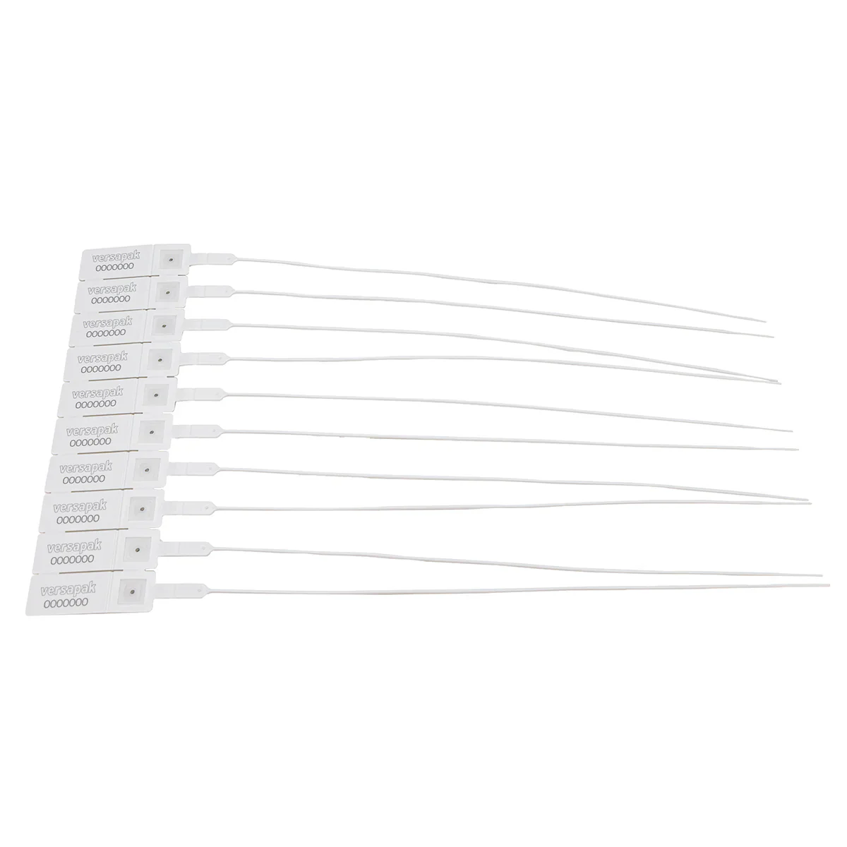 VersaPull Numbered Metal Jaw Plastic Security Seal - White - 2mm x 415mm
