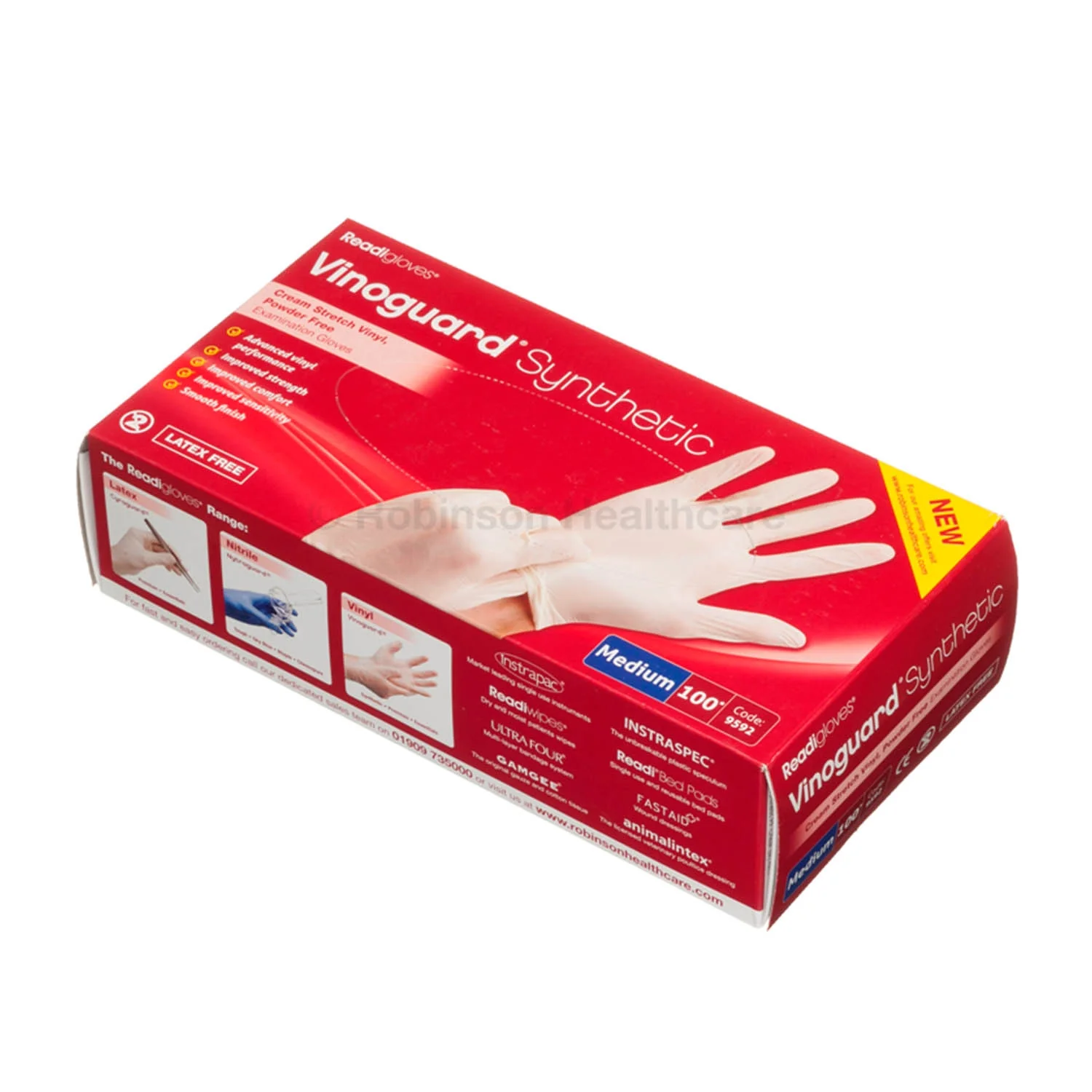 Vinoguard Synthetic Stretch Vinyl Gloves x 100 - Medium - Image 3
