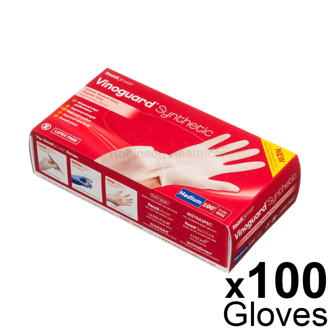 Vinoguard Synthetic Stretch Vinyl Gloves x 100 - Medium - Image 4
