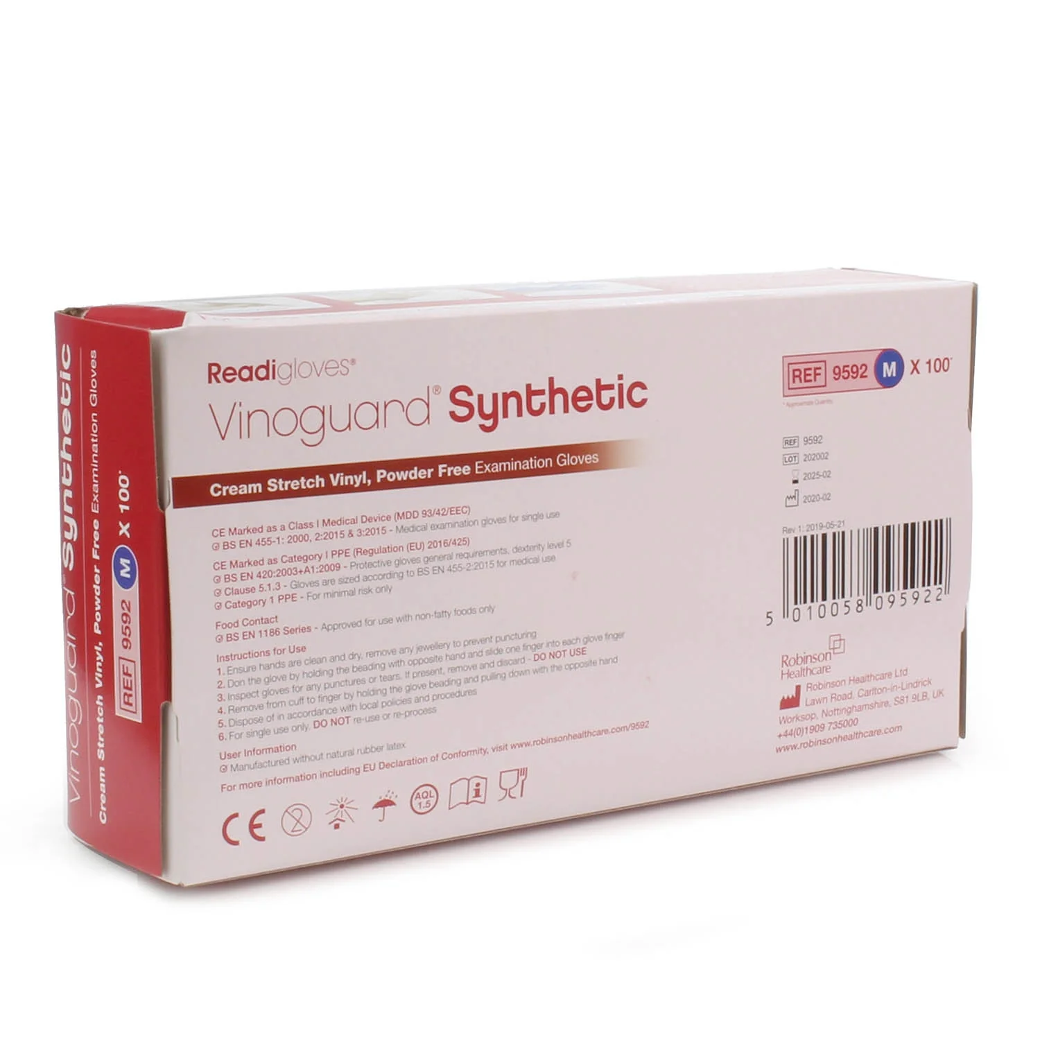 Vinoguard Synthetic Stretch Vinyl Gloves x 100 - Medium - Image 5