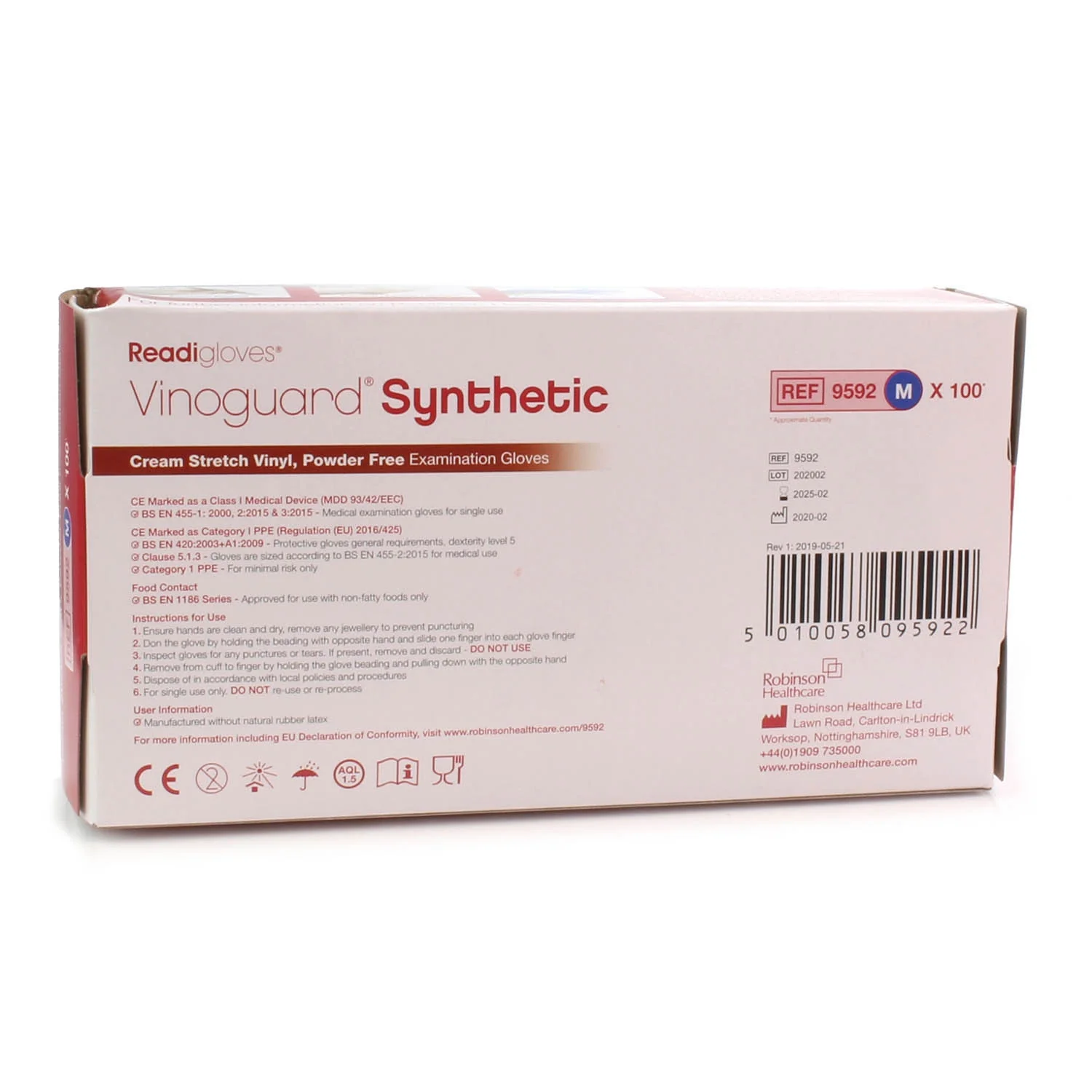 Vinoguard Synthetic Stretch Vinyl Gloves x 100 - Medium - Image 7