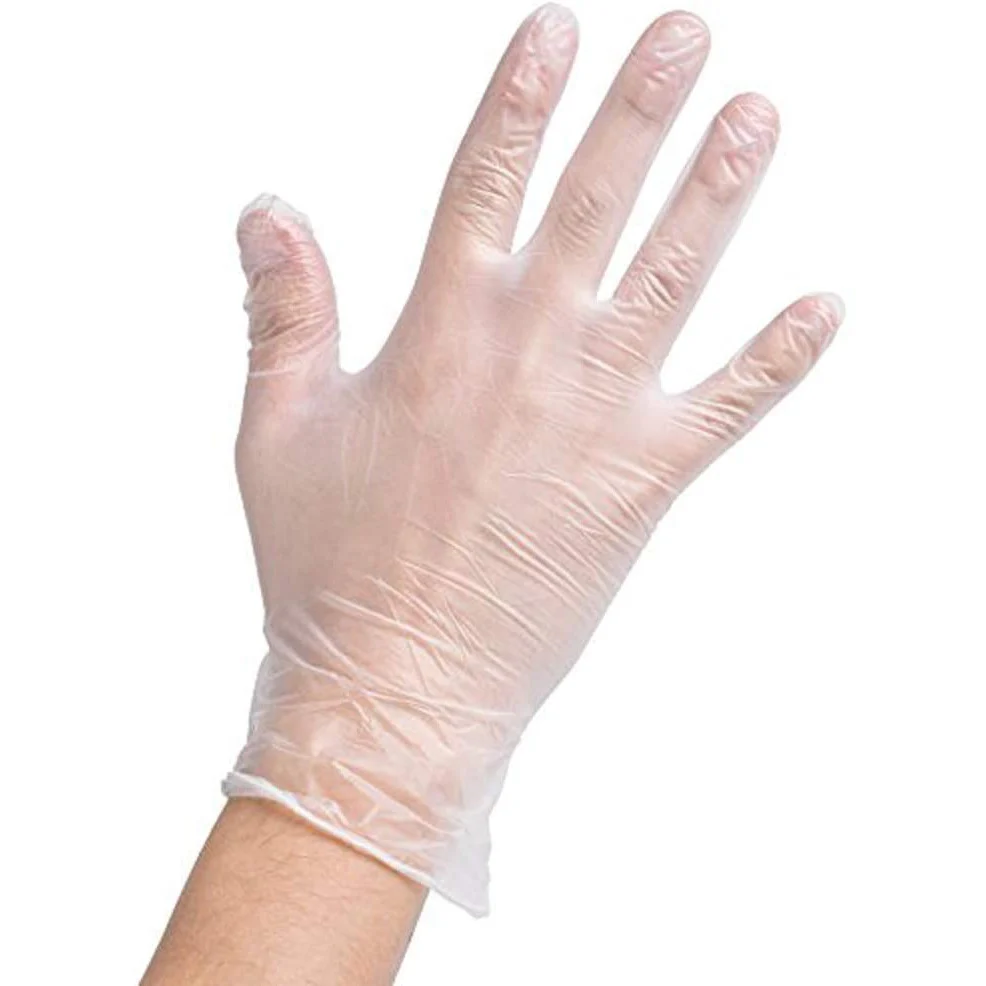 Vinyl Powdered Gloves Clear Large Per 100