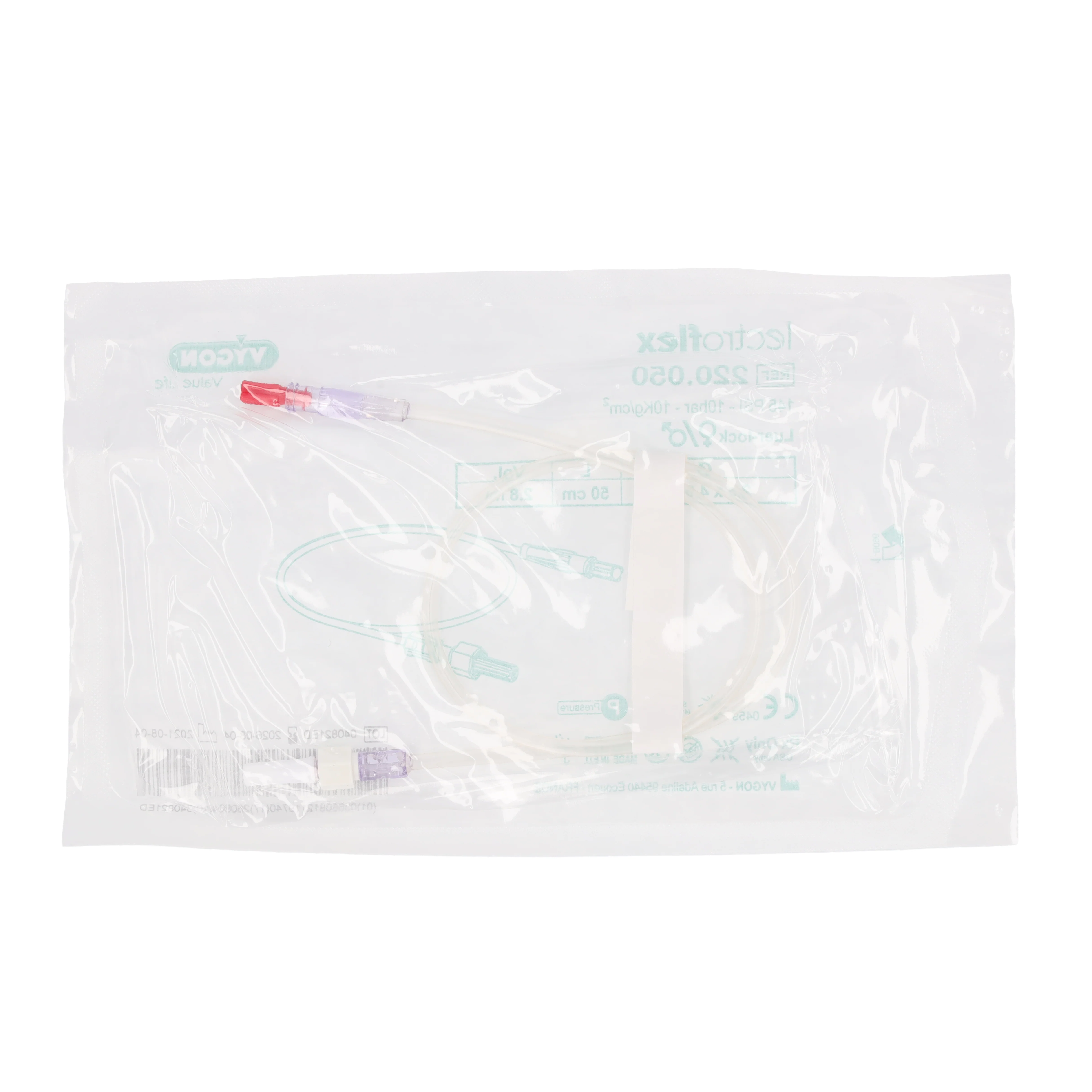 Vygon multipurpose Ext tube 50cm bore set with male/female luer lock PVC - Box of 25