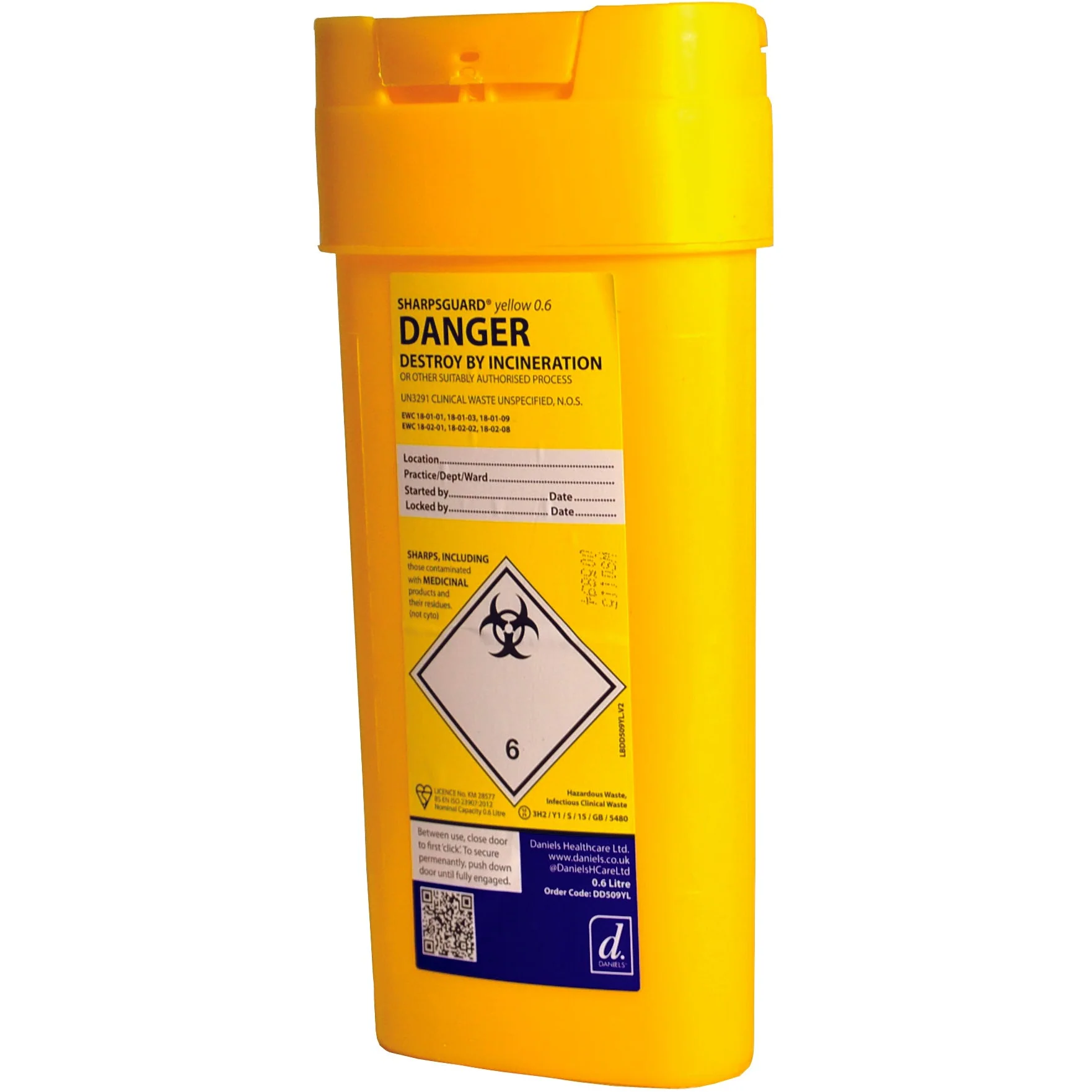 Wallace Cameron Sharps Disposal Bin 0.645ltr