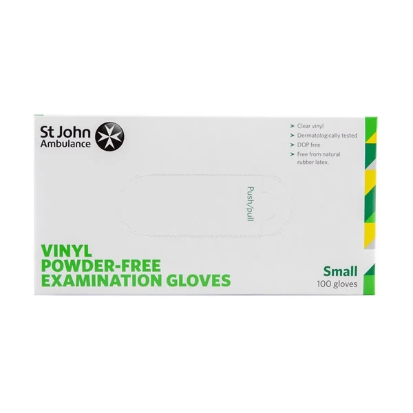 White Powder Free Vinyl Gloves - Box of 100 - Small