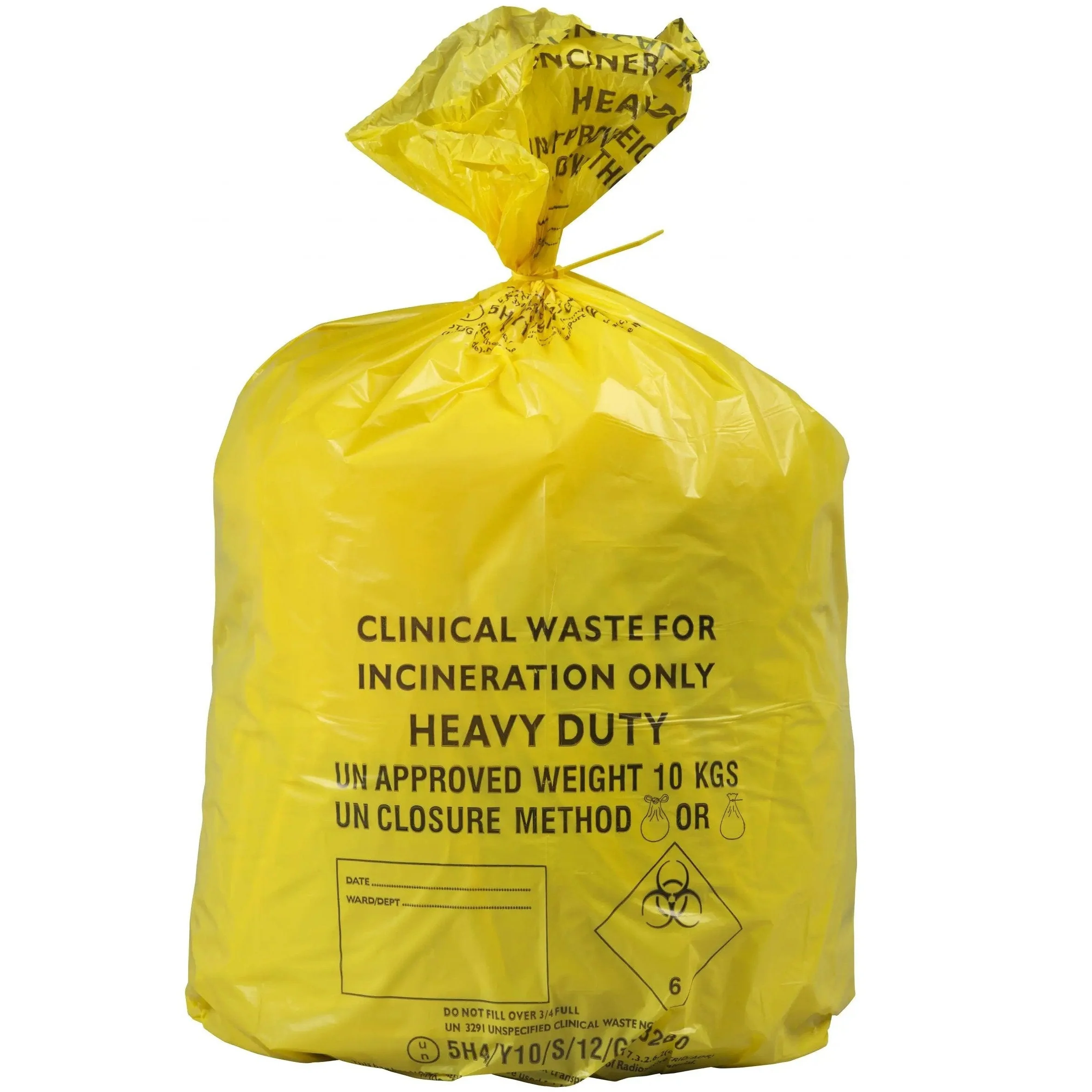 Yellow - Large 90L Bulk Carriage Bag - 10 Rolls of 10 - Image 2